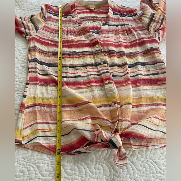 Hope & Harlow Striped Blouse Boho, Resort, Classic Chic, Light Whimsygoth - Picture 8 of 8